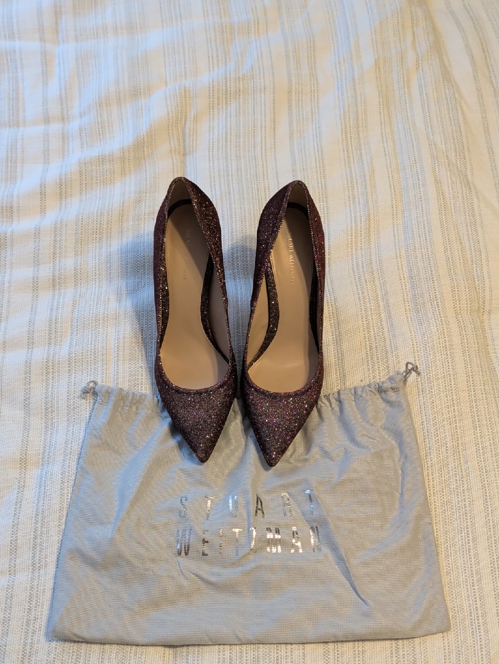 Stuart Weitzman Sparkling Plum Pointed-Toe Pumps